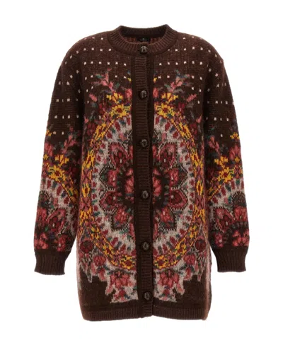 ETRO ETRO JACQUARD PATTERN BUTTON-UP CARDIGAN
