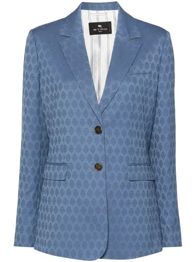ETRO PATTERNED-JACQUARD WOOL BLAZER