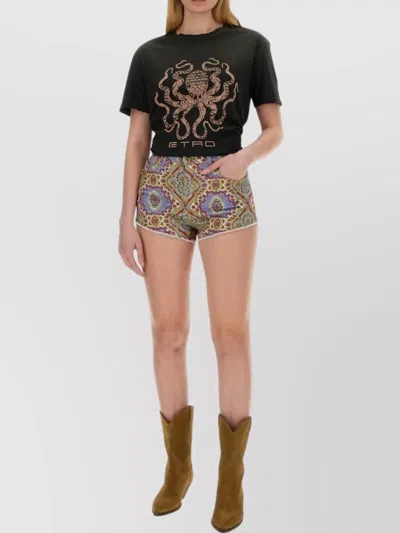 ETRO PATTERNED SHORTS WITH POCKETS AND BELT LOOPS