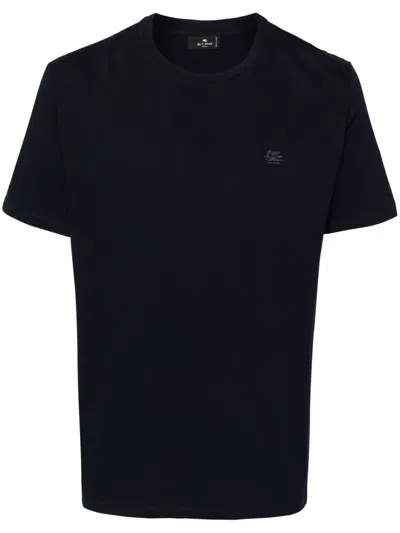 ETRO PEGASO-EMBROIDERED COTTON T-SHIRT