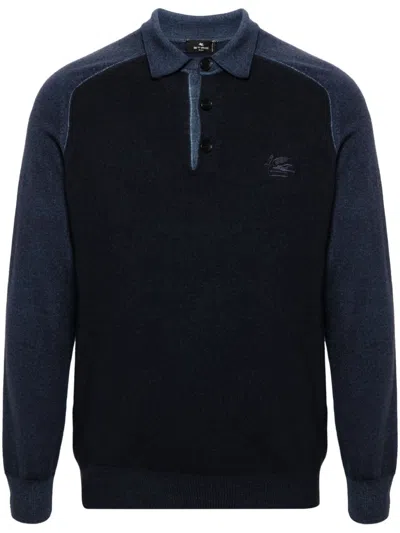 ETRO PEGASO-EMBROIDERED WOOL SWEATER