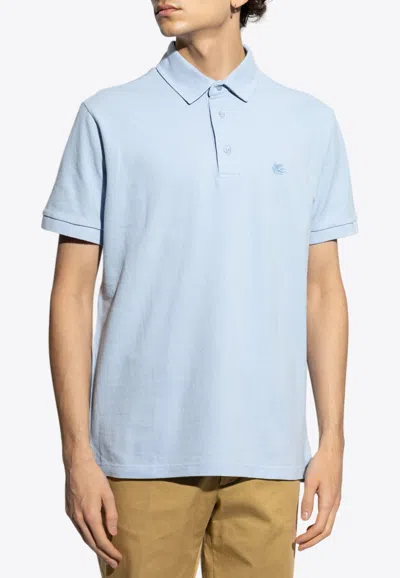 ETRO PEGASO EMBROIDERED POLO T-SHIRT