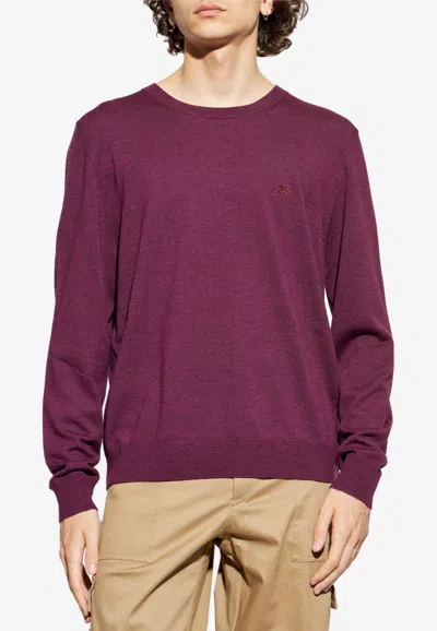 ETRO PEGASO EMBROIDERED WOOL SWEATER