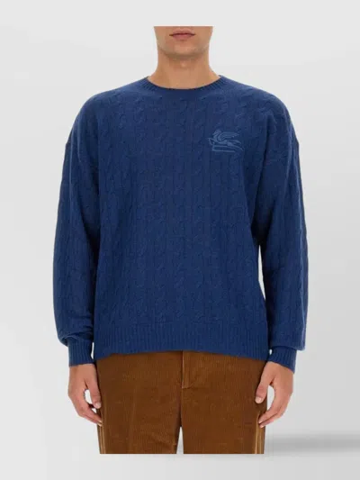 ETRO PEGASUS CABLE KNIT SWEATER