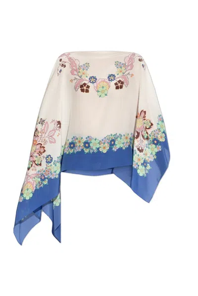 ETRO ETRO PRINTED ASYMMETRIC PONCHO