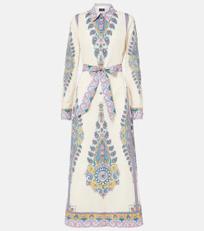 ETRO PRINTED COTTON-BLEND SHIRT DRESS