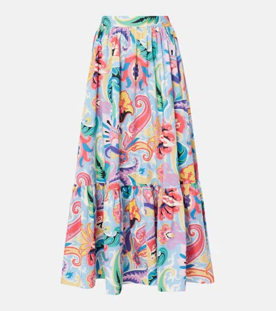 ETRO PRINTED COTTON MAXI SKIRT