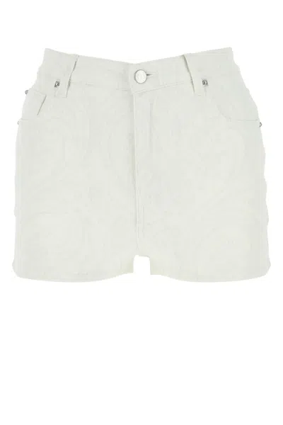 ETRO PRINTED STRETCH DENIM SHORTS