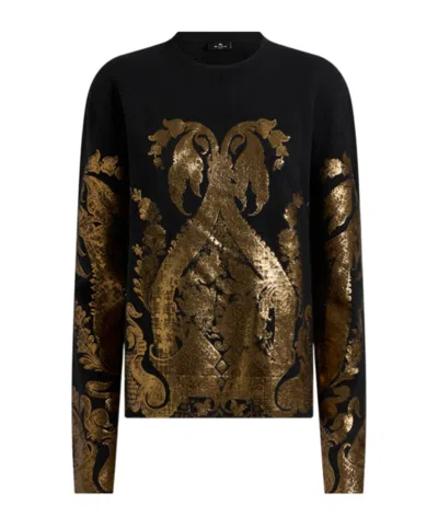 ETRO SWEATER WITH METALLIC PRINT