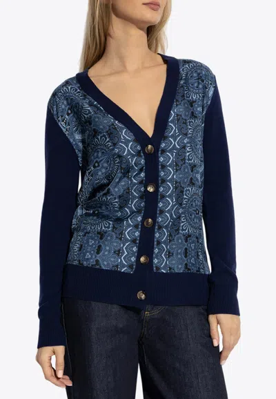 ETRO SCARF MOTIF BUTTON-UP CARDIGAN