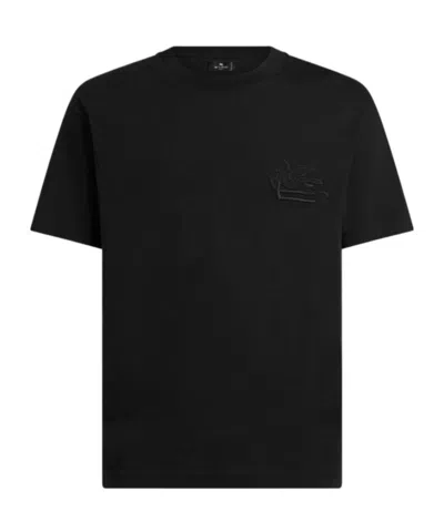 ETRO T-SHIRT WITH PEGASO EMBROIDERY