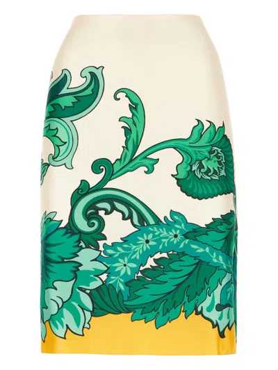 ETRO SILK MIDI SKIRT