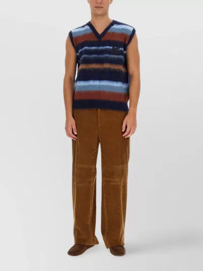 ETRO SLEEVELESS STRIPED V NECK VEST
