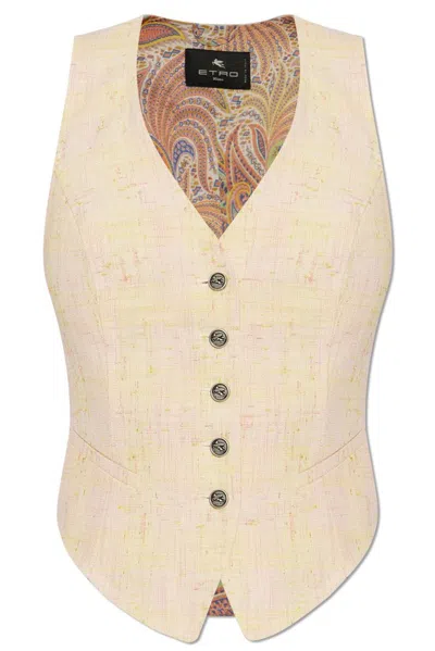 ETRO ETRO SLUB SLEEVELESS WAISTCOAT