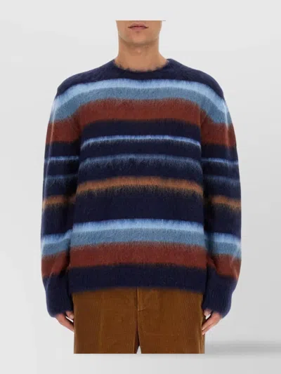 ETRO STRIPED WOOL JERSEY SWEATER WITH ROUND NECK
