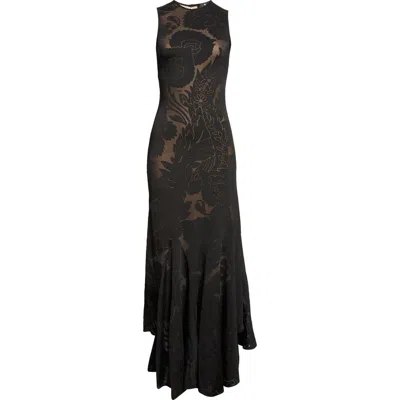 ETRO ETRO TATTOO BURNOUT CUTOUT STRETCH JERSEY GOWN