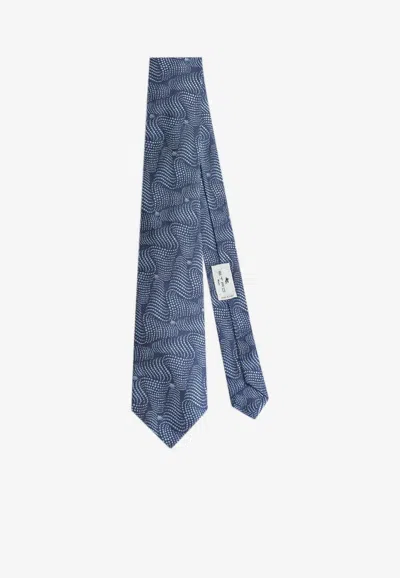 ETRO WAVY-PATTERN SILK TIE