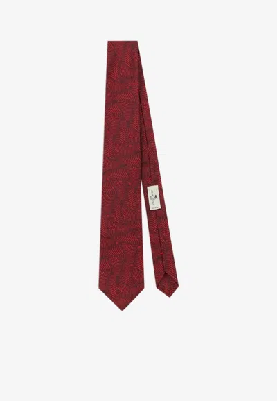 ETRO WAVY-PATTERN SILK TIE