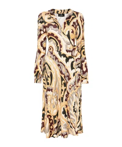 ETRO WRAPPED V-NECK DRESS