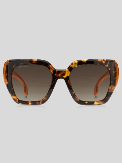 ETRO PAISLEY SUNGLASSES, WOMAN, BROWN