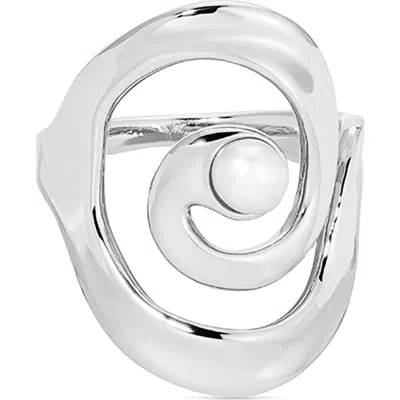 ETTIKA ETTIKA AURA SWIRL FRESHWATER PEARL STATEMENT RING
