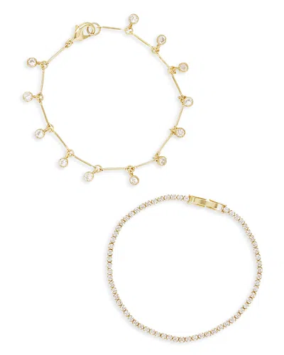 ETTIKA CUBIC ZIRCONIA BRACELETS, SET OF 2