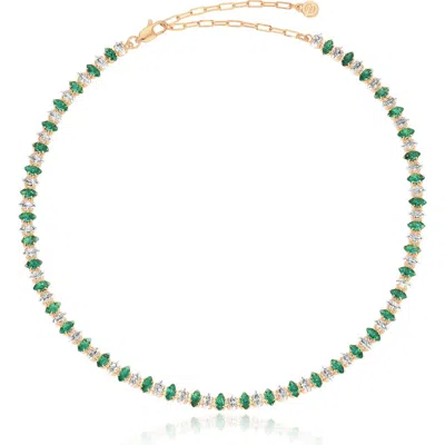 ETTIKA ETTIKA DAINTY MARQUISE CUBIC ZIRCONIA TENNIS NECKLACE