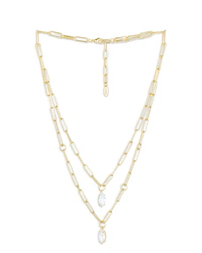 ETTIKA DOUBLE LAYER CRYSTAL PENDANT NECKLACE, 18-20