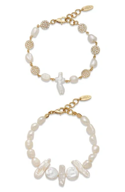 ETTIKA ETTIKA FRESHWATER FAVORITES SET OF 2 PEARL BRACELETS
