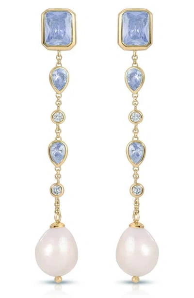 ETTIKA ETTIKA GLEAMING CUBIC ZIRCONIA LINEAR EARRINGS