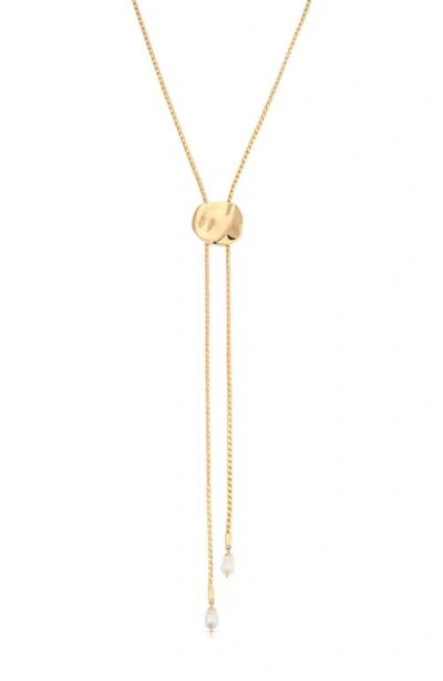 ETTIKA ETTIKA LIQUIT LUXE FAUX PEARL BOLO NECKLACE