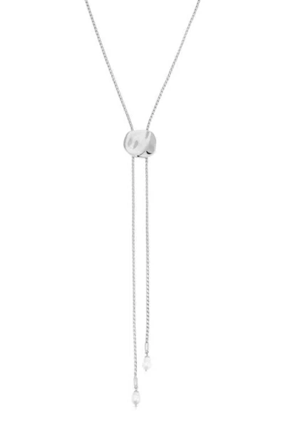 ETTIKA ETTIKA LIQUIT LUXE FAUX PEARL BOLO NECKLACE
