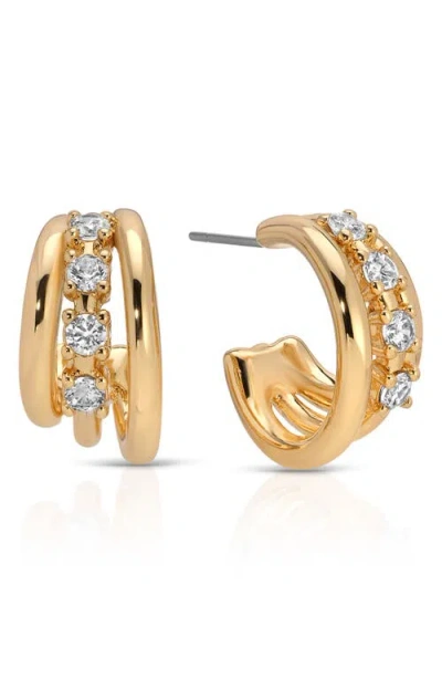 ETTIKA ETTIKA MINI GLEAM CUBIC ZIRCONIA HOOP EARRINGS