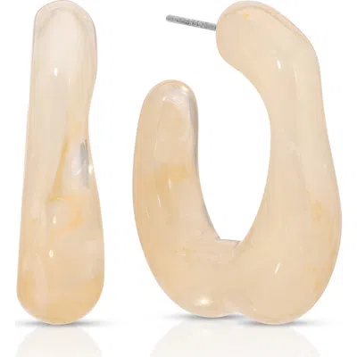 ETTIKA ETTIKA RESIN SQUARE HOOP EARRINGS