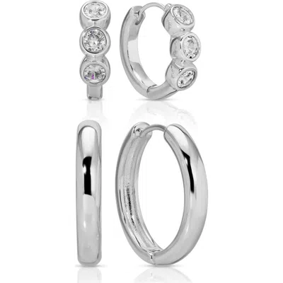 ETTIKA ETTIKA SET OF 2 ALL IN HOOP EARRINGS
