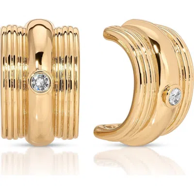 ETTIKA ETTIKA TEXTURED STATEMENT HOOP EARRINGS