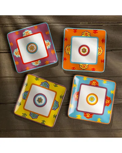 EURO CERAMICA EURO CERAMICA SET OF 4 GALICIA CANAPE PLATES