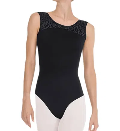 EUROTARD VELVET COUTURE V BACK LEOTARD IN BLACK