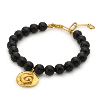 EVA REMENYI WOMEN'S GOLD / BLACK ORIGIN ONYX BRACELET