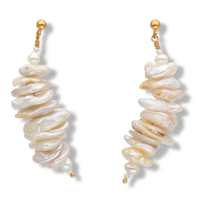 EVA REMENYI WOMEN'S GOLD LAGOON PEARL EARRINGS