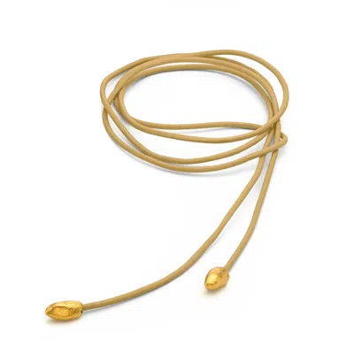 EVA REMENYI WOMEN'S NEUTRALS ORIGIN BOW SAND NECKLACE GOLD