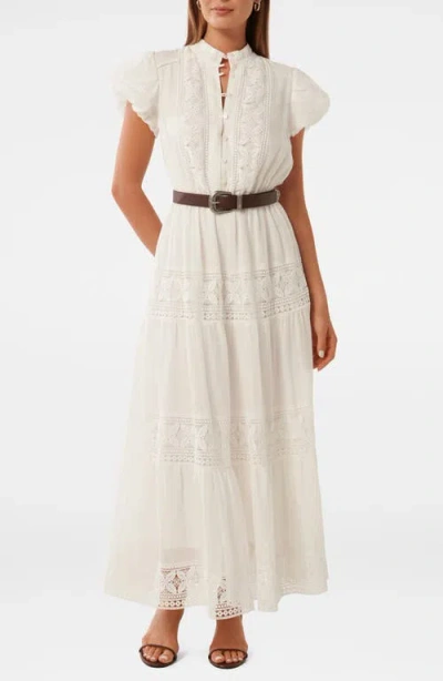 EVER NEW EVER NEW AMY FLORAL LACE INSET BELTED MAXI DRESS