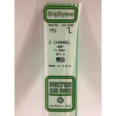 EVERGREEN 0.060 Z CHANNEL - PACK OF 4