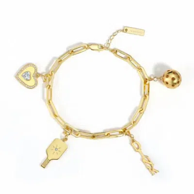 EVERWILD WOMEN'S PICKLEBALL PICKLE ME CHARMED BRACELET IN GOLD