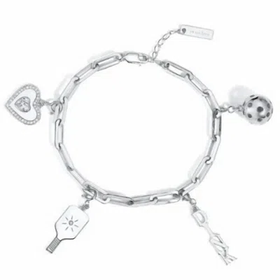 EVERWILD WOMEN'S PICKLEBALL PICKLE ME CHARMED BRACELET IN SILVER