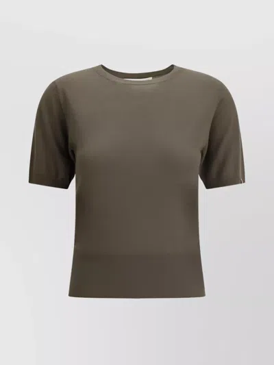 EXTREME CASHMERE SHORT-SLEEVE KNITWEAR WITH HIGH RIBBED HEM