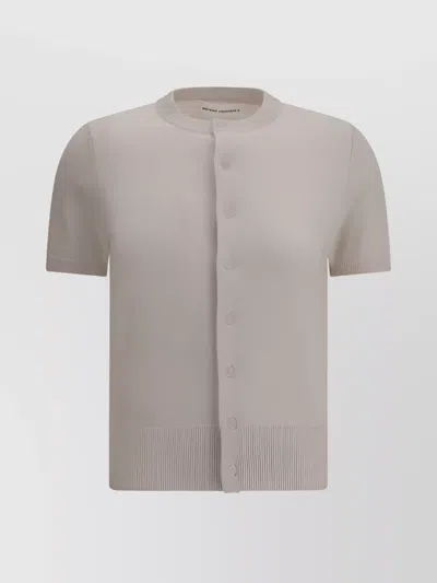 EXTREME CASHMERE SHORT-SLEEVE RIBBED CASHMERE CARDIGAN