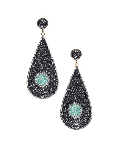 EYE CANDY LA EYE CANDY LA 5 O'CLOCK SPARKLING TEAL DRUSY AND HEMATITE STONES