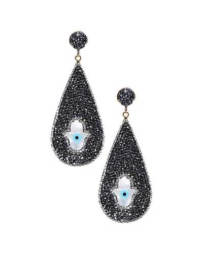 EYE CANDY LA EYE CANDY LA LUXE COLLECTION HEMATITE DROP EARRINGS