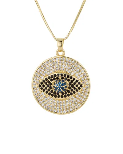 EYE CANDY LA EYE CANDY LA LUXE COLLECTION JULIAN EVIL EYE STERLING SILVER CHAIN NECKLACE WITH BRASS PENDANT